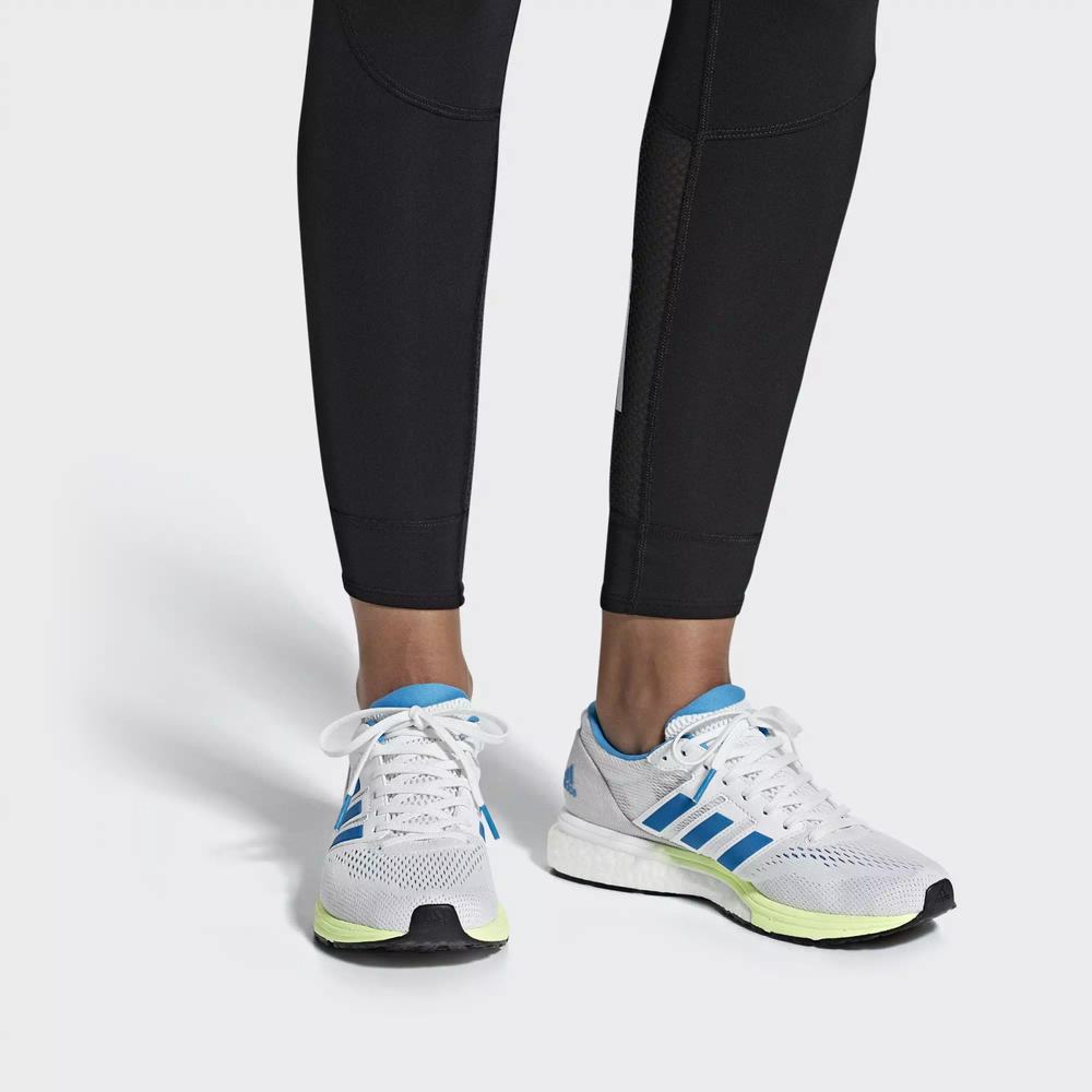 Adidas Adizero Boston 7 Tenis Para Correr Blancos Para Mujer (MX-90349)